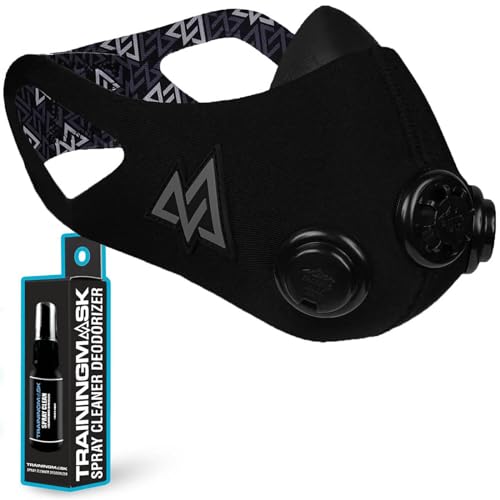 TRAININGMASK Elevation Training Mask 20 Blackout Spray Clean MultiPatented with Clincal Studies for Stamina Endurance Running and More Small